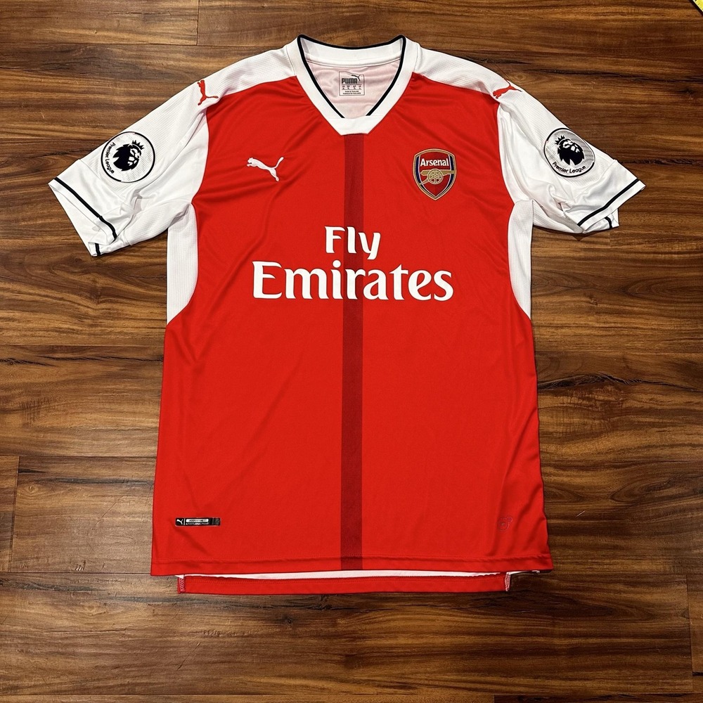 Arsenal Jersey Mens XL Red White Soccer Puma Bellerin 24 Fly Emirates EPL